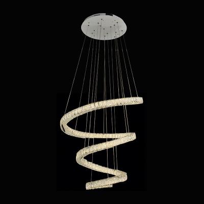 China Wholesale Modern Staircase LED Spiral LED Chandelier Household Hanging Crystal Crystal Led Chandelier for sale