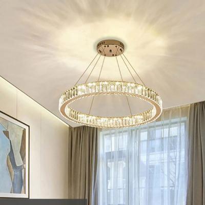 China The Modern Hotel Leaded The Luxury Modern Round Bedroom Living Room Crystal Chandelier Ring Crystal Chandelier for sale