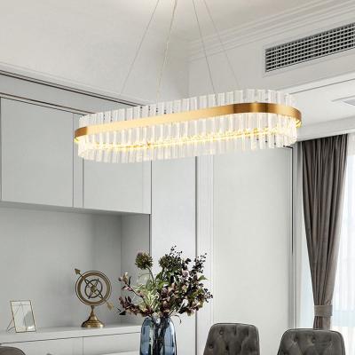 China Modern Hot Selling Oval Hanging Lamp LED Ceiling Lighting Luxury Crystal Chandeliers For Living Room for sale