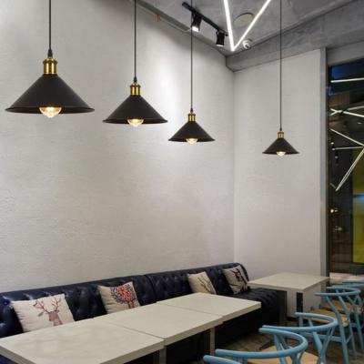 China Modern American Cafe Industry Retro Modern Cafe Dining Room Chandelier Iron Vintage Pendant Lamp Black Industrial Pendant Lighting for sale