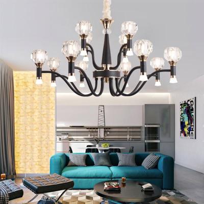 China Modern Nordic Living Room LED Crystal Dimmable Light Color Home Application Chandeliers and Pendant Lights 19519-8 for sale