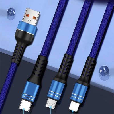 China Multi Function Data Transfer Cable 3 In 1 Usb Cable For Fast Charging Micro Type C Iphone Charger Usb Cable for sale