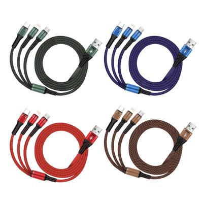 China Multi Function Data Transfer Cable 3 In 1 Usb Cable Data Transmission Usb Charging Cable For Iphone Android Charger for sale