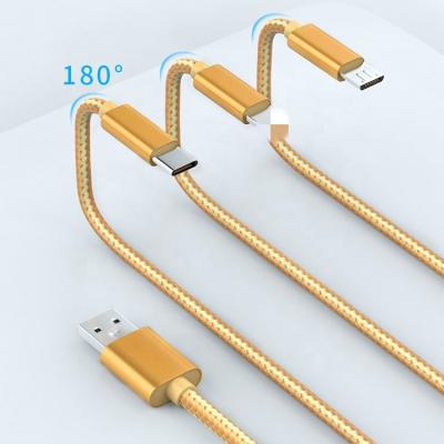 China Multi Function Data Transfer Cable Charging Cable 3 In 1 Usbc Mobile Type C Cable 5A Fast Charging Cable For Iphone for sale