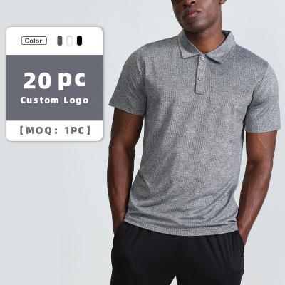 China Custom Logo Men's Polo T-shirt Anti-wrinkle Mesh Sports Short Sleeve Casual Breathable Shirt With Button for sale