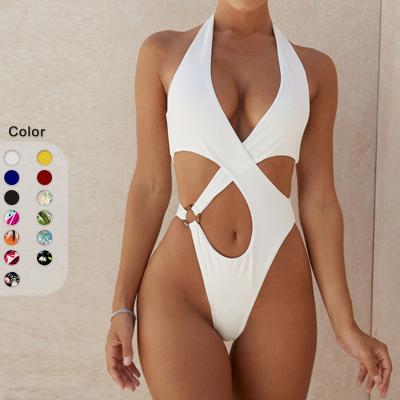 China 2022 plus size swimwear antibacterial bikini for fat women beach wear sexy hollow swimsuit for sale