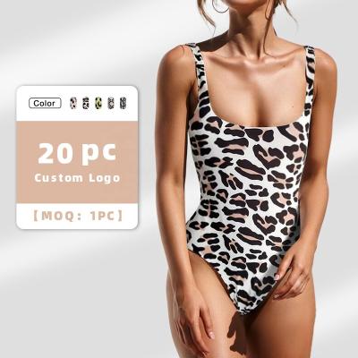 China Low Cut Snake Print Plus Size Swimwear Leopard Print Swimwear Women One Piece Suit Custom Made Plus Bikini for sale