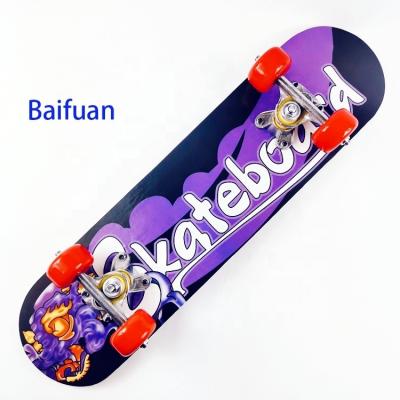 China Factory Sale China Adult Custom Maple Board Canadian Maple Two Sides Printing Colorful Skateboard With Wear Resistant Wheel for sale