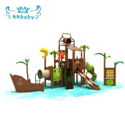 China What You Need What We Design NNbaby Kids Play Game Water Park Toddler Boat Pirate Ship Wooden Outdoor Playground For Kids for sale