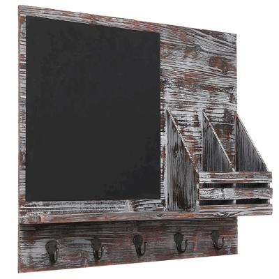 China Factory Eco-friendly Wall Mounted Multifunctional Creative Wholesale Chalkboard Vintage Wooden Rack for sale