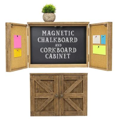 China Eco-friendly Rustic Wall Mounted Cabinet Eco-friendly Wholesale Factory Decor Factory Entrance Wall Mounted Magnetic Chalkboard for sale