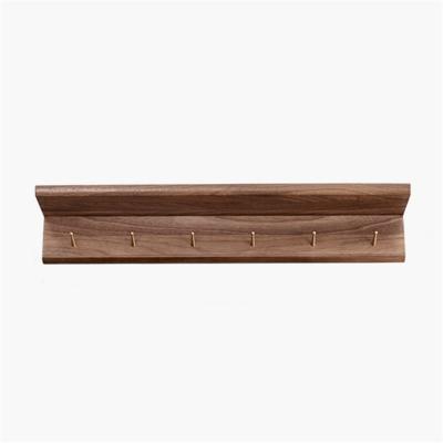 China Wholesale Customizable Decorative Modern Home Decor Wood Plant Black Walnut Wall Mounted Mantel Rack for sale