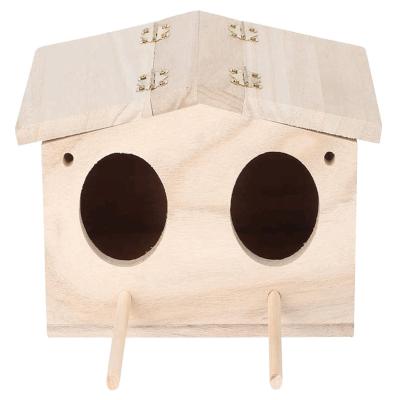 China Large Breathable Natural Solid Wood Bird Feeder And Breeding Box Factory Wholesale Wooden Nesting Boxes For Birds for sale