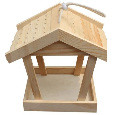 China Factory Wholesale Mountain Solid Wood Natural Hanging Lodge Bird Feeder Fine Workmanship Durable Breathable for sale