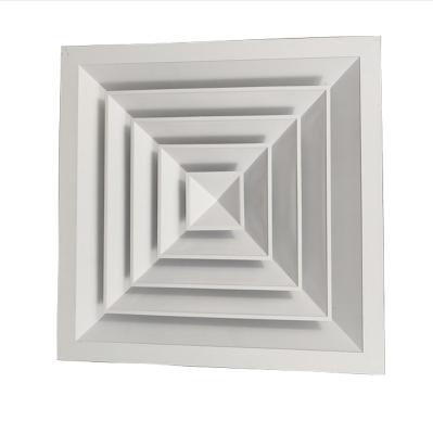 China Removable Customized Aluminum HVAC Ducts Air Wall Mounted Square Diffuser Ceiling Diffuser With Damper for sale