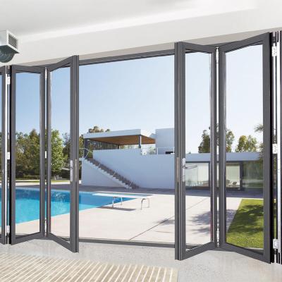 China Waterproof Adjustable Bifold Doors Patio Aluminum Folding Folding Doors for Shop with Good Price for sale