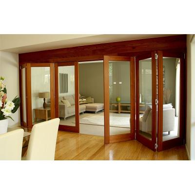 China Waterproof Portable Wooden Folding Folding Doors Room Dividers Sliding Doors With Grill Design System For Bedroom for sale