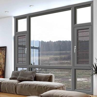 China Simple Swing Design Aluminum Window With Rubber Seal Strength Design Top Casement Window For Home for sale