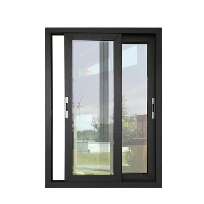 China Latest Sliding Stained Glass Sliding Window Design Aluminum Sliding Brown Brown Sliding Window for sale