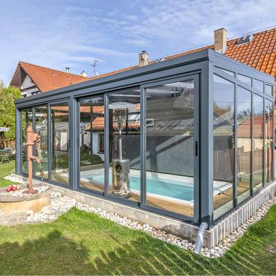 China Modern Aluminum Glass Sunroom For Solarium Free Standing Sunroom Conservative Greenhouse for sale