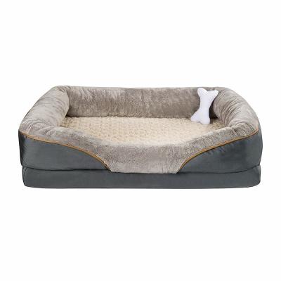 China Sustainable Dog Bed Memory Foam Pet Bed With Removable Washable Cover And Squeaker Toy As Gift for sale