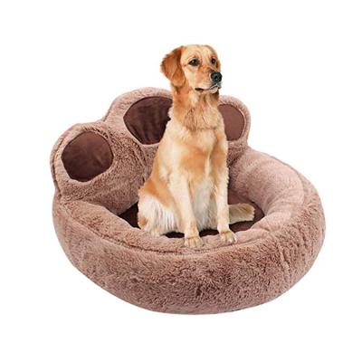 China Paw Shapedog House Fashionable Dog Cat Pet Bed Luxury Plush Bear Bed Travel Pet Bed for sale