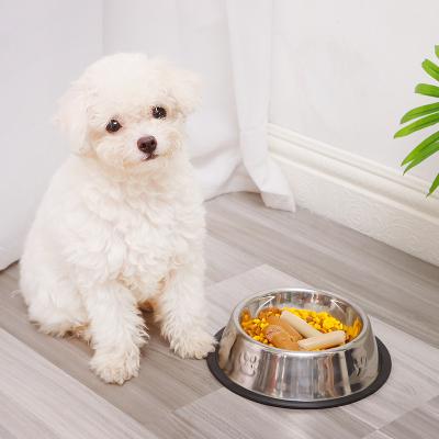 China Custom Feeders Stocked Logo Dog Bowl Food Water Stainless Steel Pet Durable Anti-Slip Pet Bowl Pets Bowl for sale