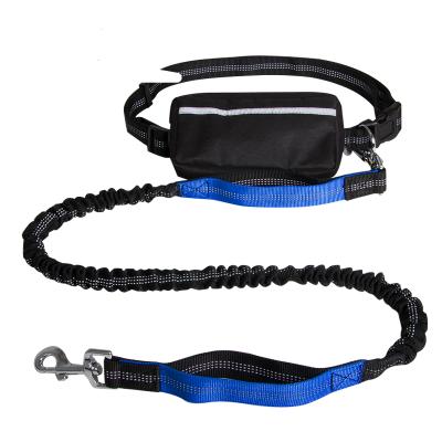 China Bungee Sustainable Elastic Double Adjustable Dog Padded Waist Bag Waterproof Dog Hands Free Leash For Running for sale