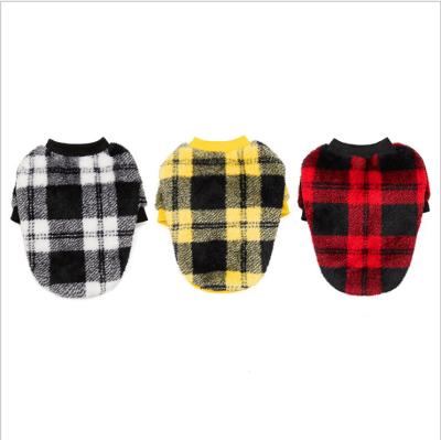 China Fashion Warm Stocked Sweater Crewneck Plaid Design Dog Pet Clothes Autumn And Winter for sale