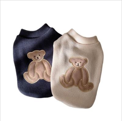 China Lovely Hot Selling Autumn And Winter Knitted And Stocked Bear Pattern Dog Pet Sweater Pet Clothes for sale