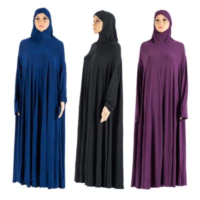 China Best Selling 100% Polyester Abaya Muslim Dubai Prayer Worship Abaya Robe Islamic Clothing Long Abaya Dress for sale