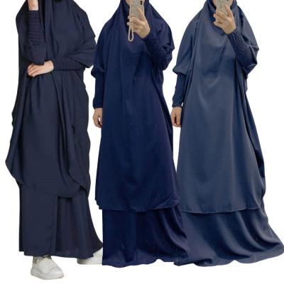 China 2022 New Young Ladies Malaysia Breathable Muslim Long Dress Abaya Nida Islamic Abaya Dress Suit Arab Dubai Prayer Dress for sale