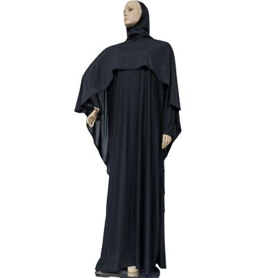 China 100% Polyester Modest Khimar Hijab Abaya Women Muslim Prayer Two Piece Set Plus Size Black Arabic Abaya Dubai Maxi Dress for sale