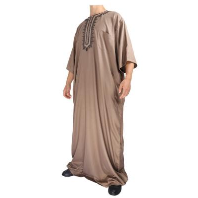 China Customerized Processing Africa Custom Arabic Casual Cotton Kaftan Robe Canvas Sizes Men Thobe Islamic Clothing for sale