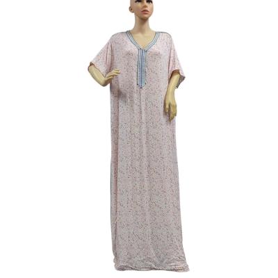 China Pure Cotton Abaya Modest Clothing Moroccan Kaftan Dera Layer Print Dresses Muslim Long Dress Dubai Kaftans Dress for sale