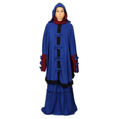 China 100% Arabic Kaftan Kids Children Girls Abaya Long Dress Skirt Suit Polyester Abaya Muslim Hooded Prayer Dress Abaya Bow Patchwork Kaftan for sale