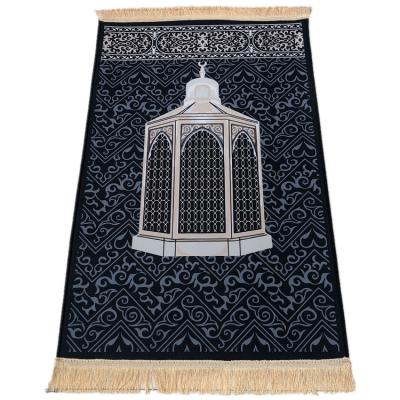 China Wholesale Washable Muslim Embossed Covering Mat Worship Rug Middle East Velvet Worship Mat Islamic Prayer Rug Crystal for sale