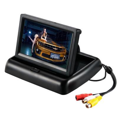 China Hot Selling Car Video Hd Bluetooth/MP5/AM/FM/Radio 4.3 Inch Car TV Reverse Camera Fold Reversing Image LCD Screen Car Monitor for sale