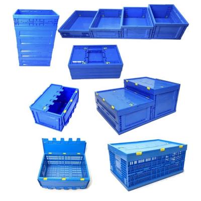 China PP Plastic Container Collapsible Turnover Box With Lid Plastic Collapsible Fruit Crate for sale