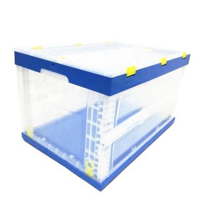 China Household Transparent 	Stackable Plastic Crates Pp Plastic Storage Box With Lid for sale