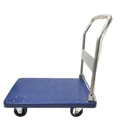 China Push Cart Dolly Moving Platform Hand Truck Foldable 360 Degree Swivel Wheels Platform Trolley for Warehouse for sale