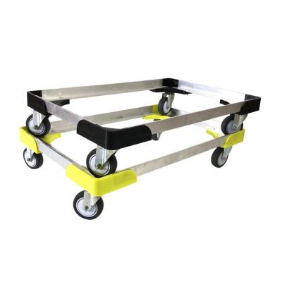 China Hot sale 4 Wheel Aluminium Plastic Moving Dolly for logistic turnover box for sale