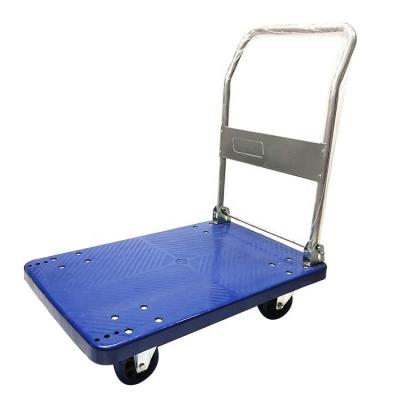 China 150kgs 300kgs Four Wheel Folding Hand Push Platform Cart Trolley for sale