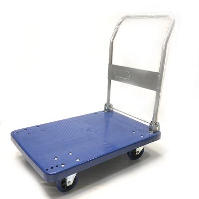 China 300kg capacity foldable moving warehouse push platform trolley hand truck for sale