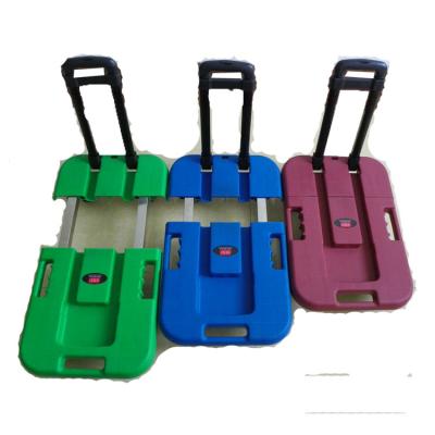 China Household Four Wheel Flat Cart Hand Truck Folding Trolley Mute Portable Pull Truck Loading 3 Colors Strong and firm en venta