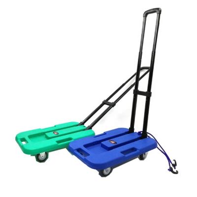 China platform folding plastic Japanese shopping trolley Japanese hand trolley supermarket trolley with 4 wheels en venta