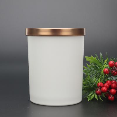 China Home Decoration/Restaurant/Bar/Hotel Custom Clear Color Candle Luxury White Jar 10oz 300ml 30cl With Lid for sale