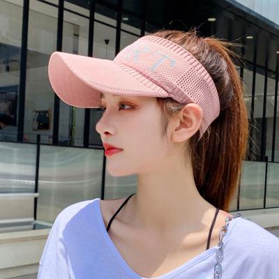 China Striped Classic Sports Visor Adults Embroidered High Quality 100% Cotton Parasol Sun Visor Hat Summer Sun Visor Hat for sale