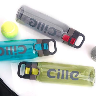 China Cille 830ml Viable Office Fashion Tritan Water Bottle One Touch Lid Sports Plastic Drinking Bpa Free Water Bottle for sale