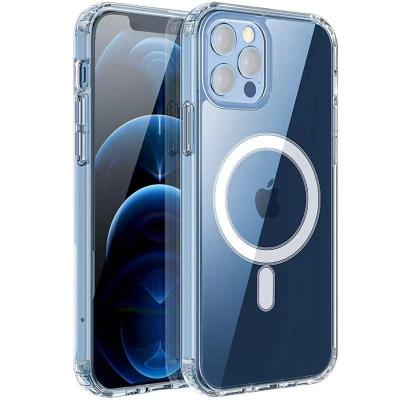 China New Shockproof Hot Transparent Wireless Charging Magnetic Phone Case tpu Phone Case For Phone Cover 12 13 11 for sale